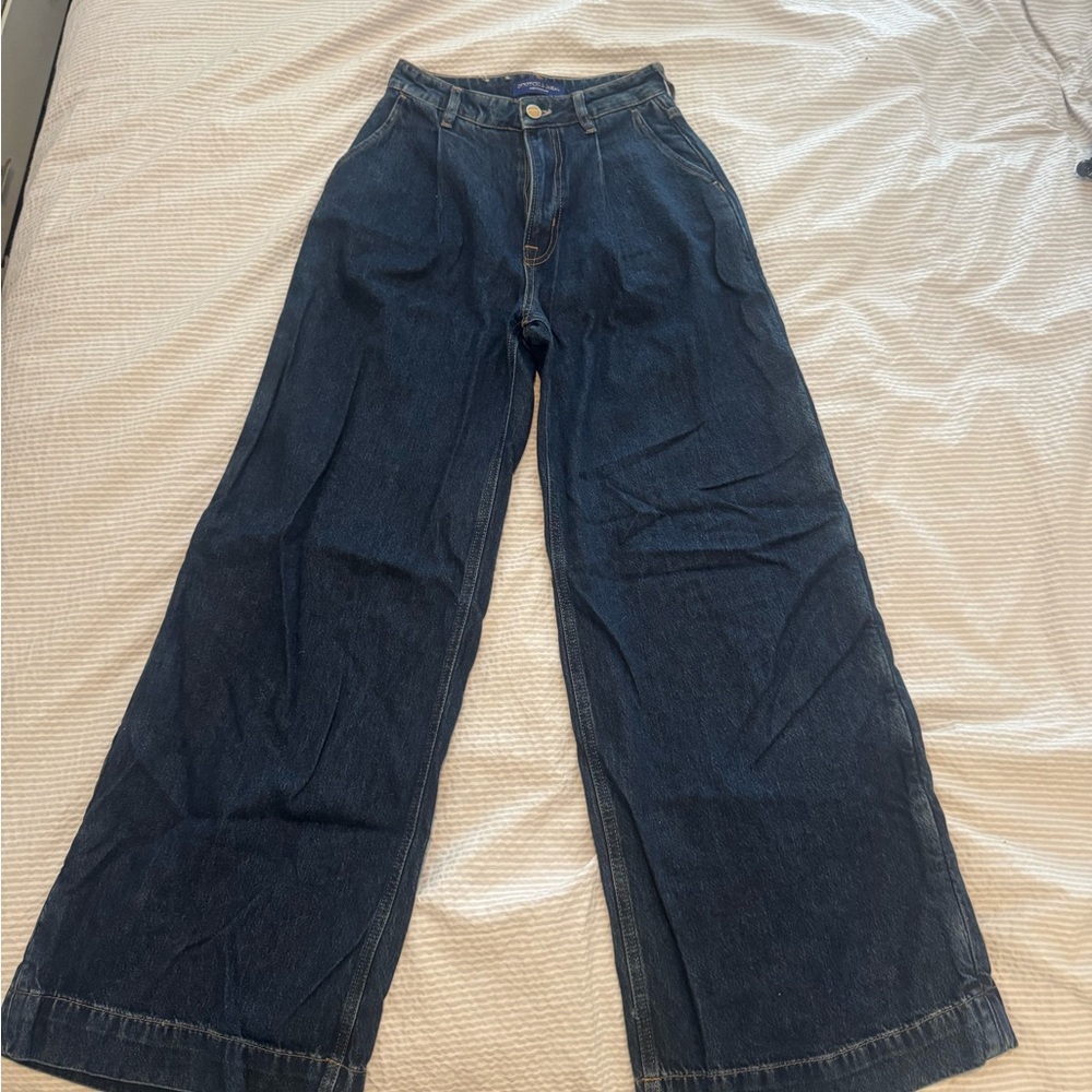 Scotch & Soda Wide-Leg Dark Blue Jeans